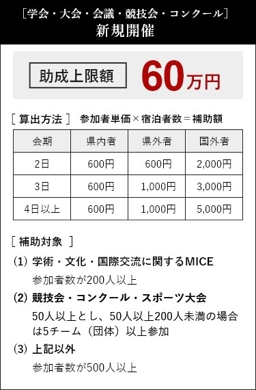 新規開催 助成上限額60万円